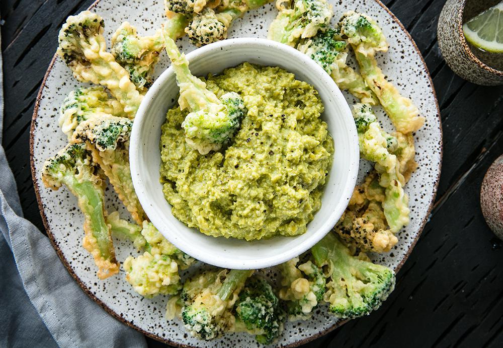 Broccoli Tempura & Pea Dip Viva